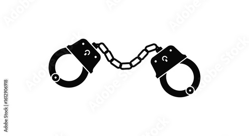 Black and White Illustration of Handcuffs
