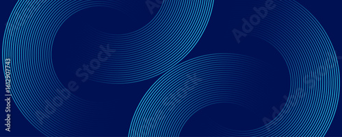 Modern medical or health care abstract blue background with circle lines. Geometric stripe line art design for poster, brochure, cover, website, header, web banner, presentation