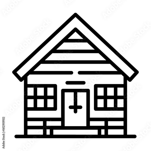 Bungalow icon vector image. Can be used for Beach Resort.