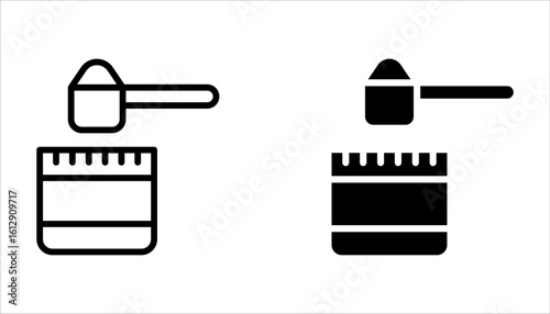 Bleach bottle icons set. Outline set of bleach bottle vector icons on white background