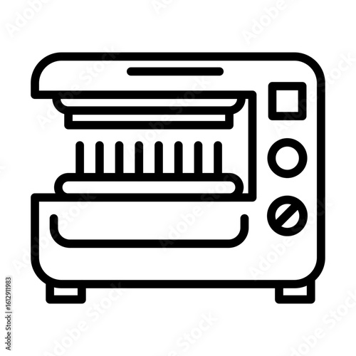 Withdrawal Starightening Machine icon vector image. Can be used for Mettalurgy.