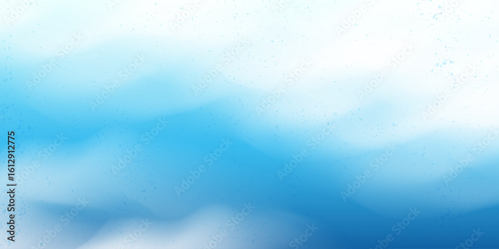 Fototapeta premium Blue wavy clouds background. Cloudy sky banner template with texture