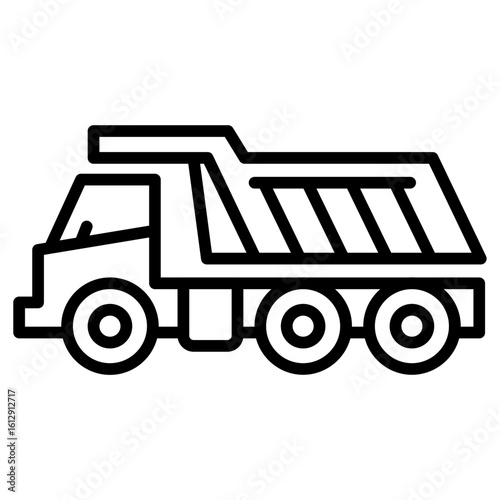 Dump Truck icon vector image. Can be used for Construction Tools.