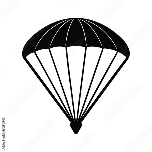 Parachute Silhouette Icon For Skydiving Vector Art