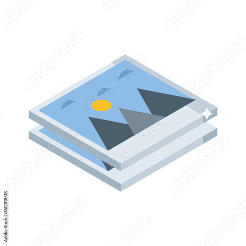 Get a glimpse of this isometric pictures frame icon