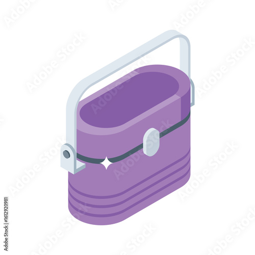 Modern isometric style icon of travel icebox for drinks