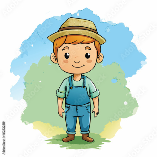3d cartoon farmer