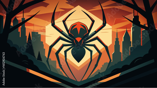 halloween spider on a dark background