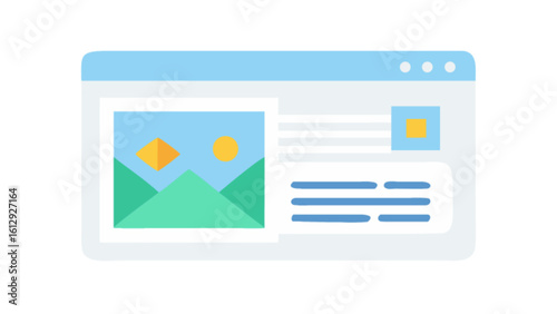 Website design template layout with landscape photo and content blocks for web developers and designers