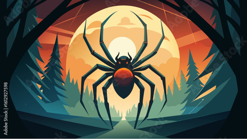 halloween background with spider web