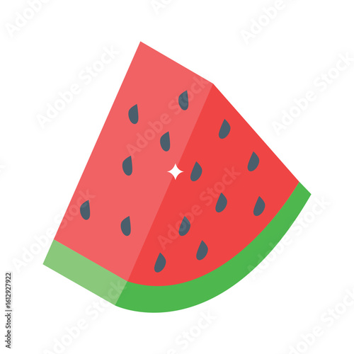 Premium isometric icon of refreshing sliced watermelon