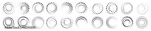 Futuristic banner with halftone spiral, dynamic line and vector mesh png.