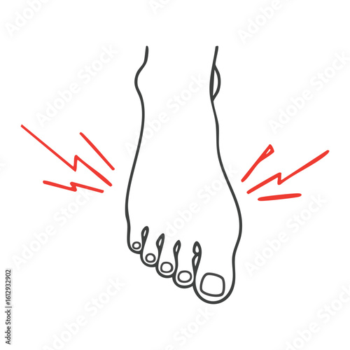 pain in the legs icon, line vector illustration on white background
