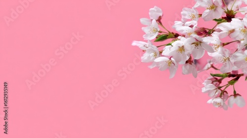 Wallpaper Mural Delicate cherry blossoms against a vibrant pink background. Torontodigital.ca