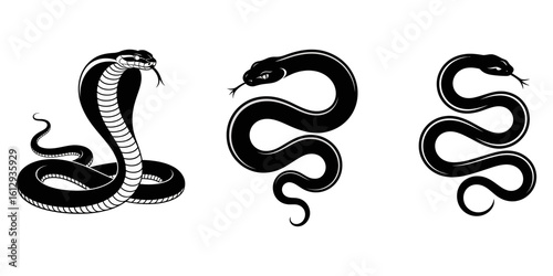 Cobra snake silhouette vector art illustration black, snake icon, snake vector silhouette, Curved snake animal design, Snake silhouette vector, king cobra silhouette, snake icon silhouette vector