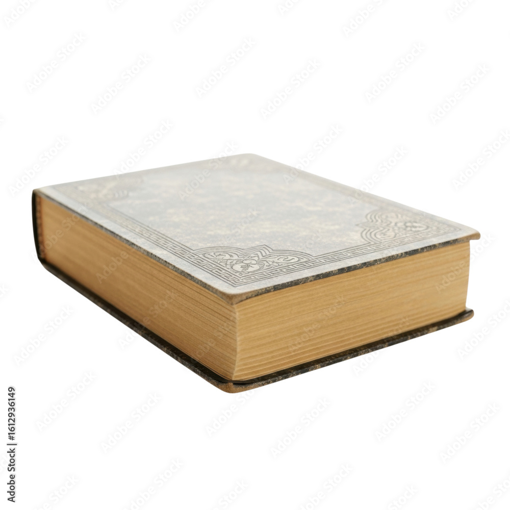 Hardcover book with ornate design and textured cover Hardcover book with ornate design and textured cover