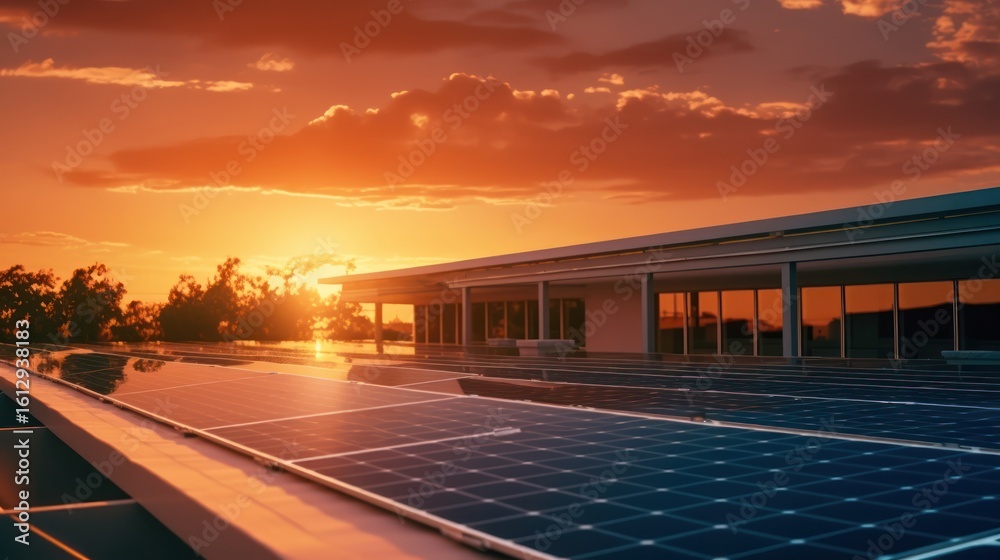 Fototapeta premium Golden hour city traffic blurs on the asphalt highway at sunset