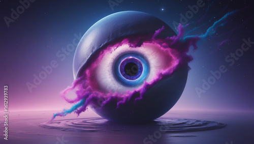 Swirling Nebula Emerging from a Human Eye