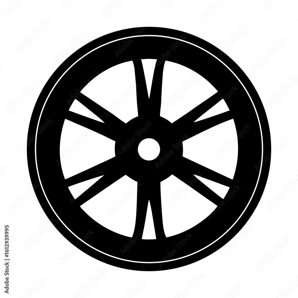 Obraz premium Circular wheel design element transportation vehicle graphic silhouette