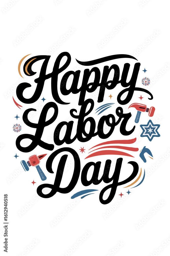 Obraz premium USA Labor Day Typography Tees – Creative T-Shirt Design for American Holiday