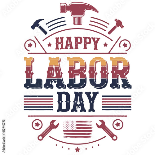 USA Labor Day Typography Tees – Creative T-Shirt Design for American Holiday