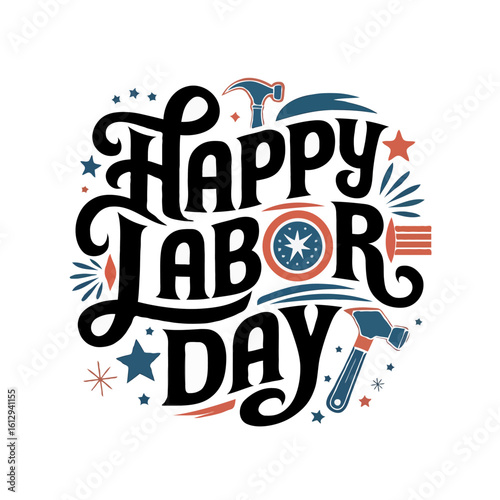 USA Labor Day Typography Tees – Creative T-Shirt Design for American Holiday