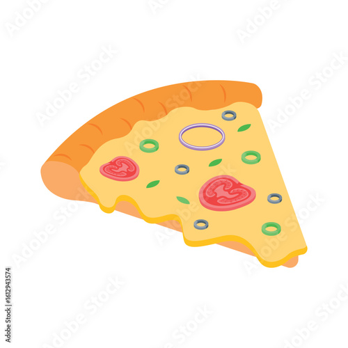 Check out this isometric style icon of pizza slice