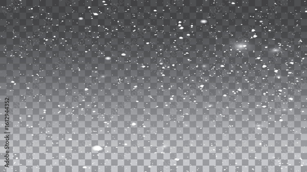 Falling snowflakes in transparent beauty, delicate and small, isolated on a transparent background. Falling snowflakes in transparent beauty, delicate and small, isolated on a transparent background.