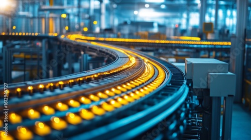 Wallpaper Mural Conveyor belt system in an automated warehouse operating efficiently to transport goods and packages Torontodigital.ca