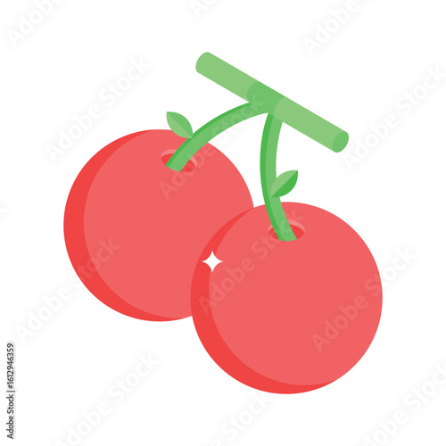 Easy to edit isometric icon of fresh tomatoes bunch