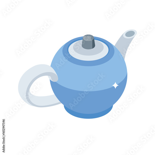 Modern isometric style icon of porcelain teapot