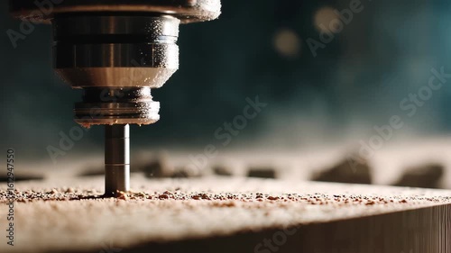 CNC machine carving wood sawdust flying artistry precision woodworking, 4k video footage
