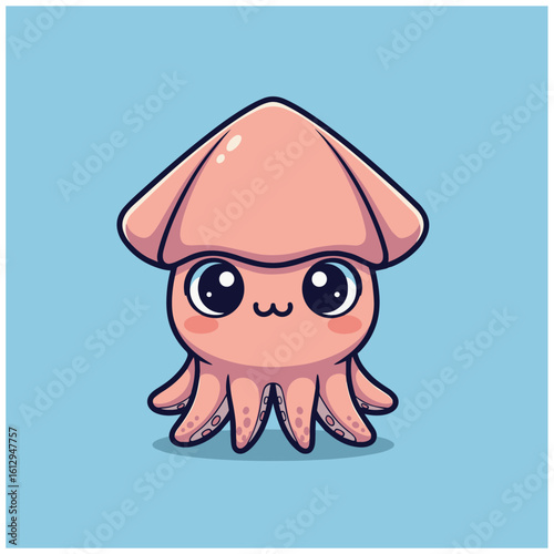 a cute cartoon squid illustration
