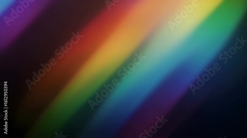 Colorful rainbow light leak overlay with smooth gradient, bright vibrant colours and abstract design effects for motion graphics or transition editing.