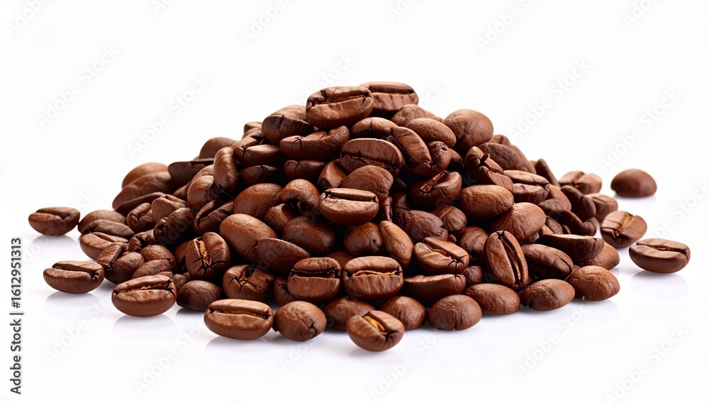 Naklejka premium coffee beans on white background