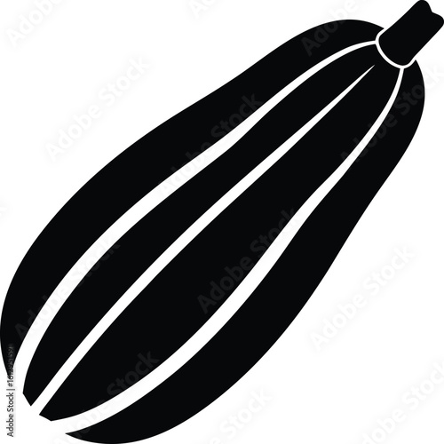 Silhouette of a zucchini with long shape and smooth skin Food silhouette