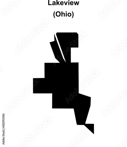 Lakeview (Ohio) blank outline map