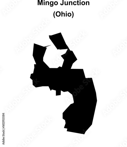 Mingo Junction (Ohio) blank outline map