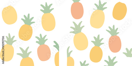 Pastel Pineapple Pattern Design.