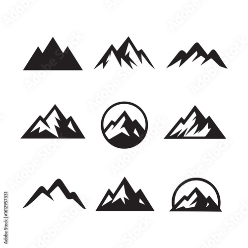 Collection of Black and White Mountain Logos