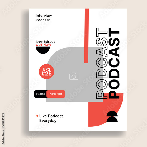 Modern Podcast Cover Design Interview Series with Episode Announcement & Host Details