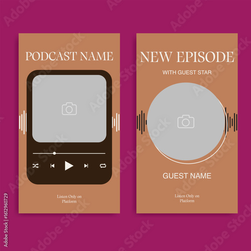 Engaging Podcast Promotion Templates for Social Media Stories with Host & Guest
