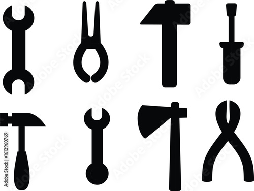 Construction Working Tools Set – Industrial Equipment and Factory Labor Tool Collection

