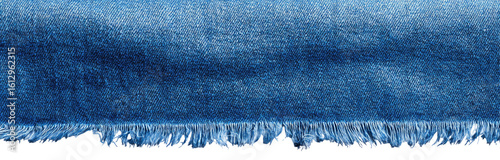 Deep blue fabric with a frayed edge