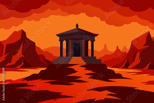 Ancient Chinese architecture of the Temple of Heaven in Beijing beneath a vast sky at sunset