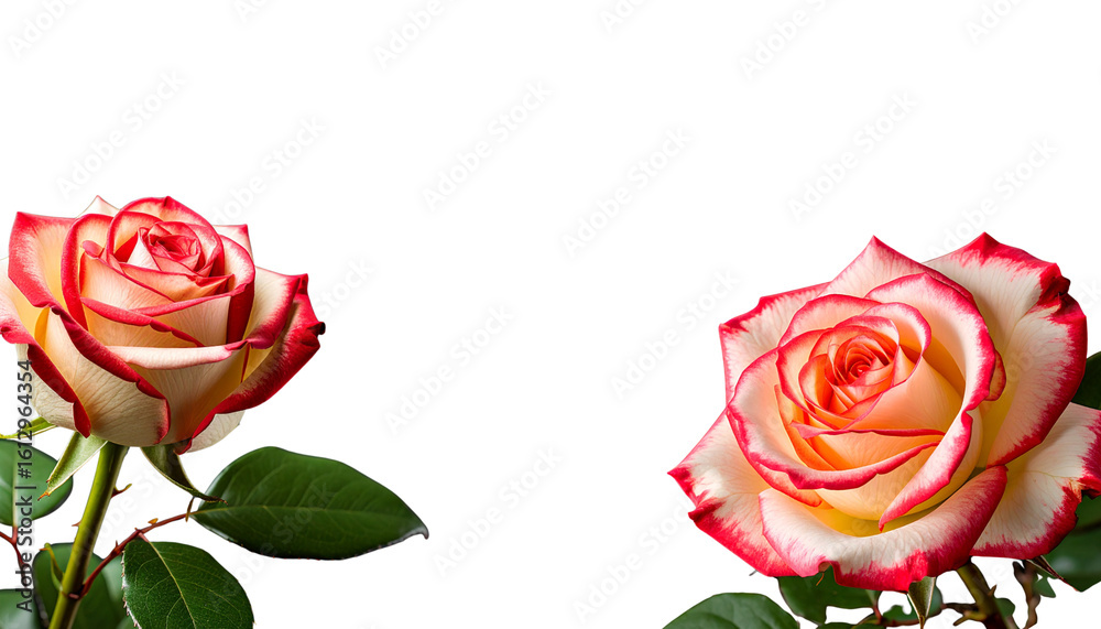 Naklejka premium Bright red rose bouquet on white background