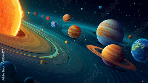 solar system with planet