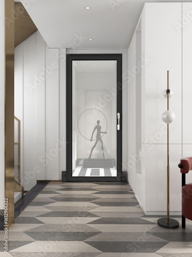 Bathroom glass door