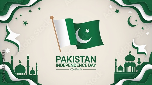 Wallpaper Mural Pakistan independence day vector graphic background with flag and islamic design elements 14 august Torontodigital.ca
