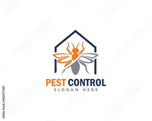 pest control logo, insects split inside the house, suitable for pest control logo, home care logo and others